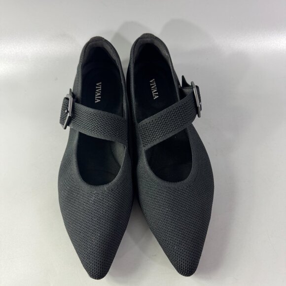 Vivaia Pointed-toe Mary-Jane Flats (Maria) in Black, Size 39.5 - Picture 5 of 14